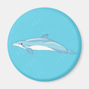 Aimant Illustration de dauphin bleu conception océanique