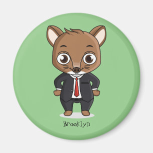 Aimant Illustration de dessin animé de rat mignon