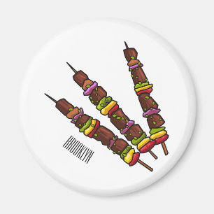 Aimant Illustration de dessin animé Kebab ou kabob