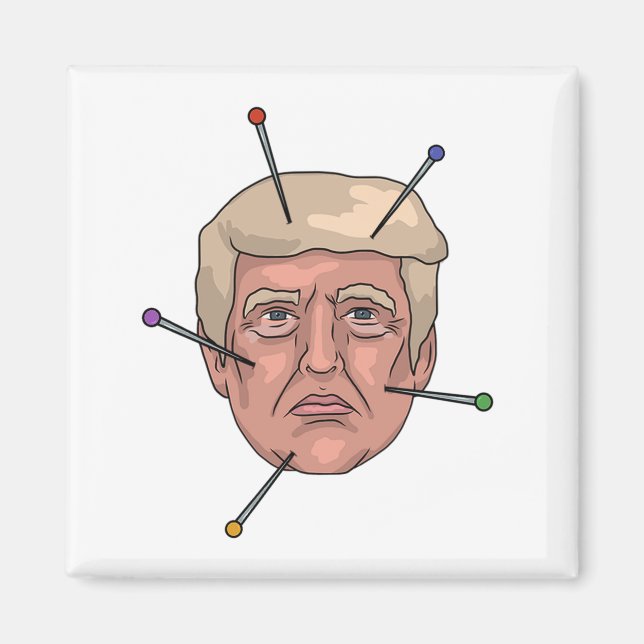 Aimant Illustration de Donald Trump Voodoo Doll Pin (Devant)