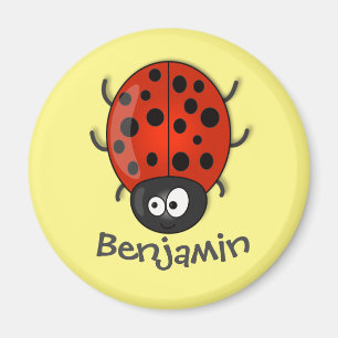 Aimant Illustration de la caricature de coccinelle rouge