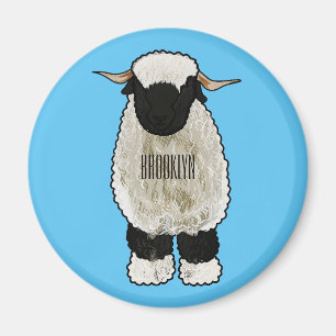 Aimant Illustration de la caricature de mouton Valais Bla