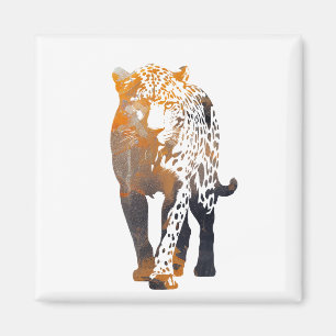Aimant Illustration de la faune de panthère en silhouette
