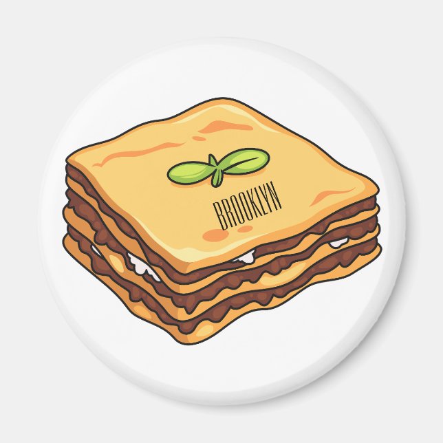 Aimant Illustration de Lasagna (Devant)