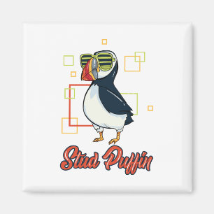 Aimant Illustration de macareux stud oiseau de bord de me