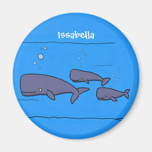 Aimant Illustration de mignonne migratrice de baleines à 