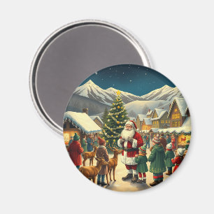 Aimant Illustration de Noël Vintage