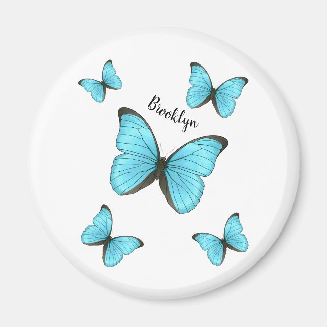 Aimant Illustration de papillons Morpho (Devant)