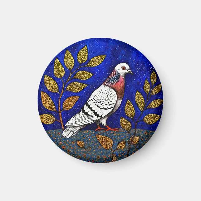 Aimant Illustration de pigeon (Devant)