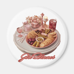 Aimant Illustration de plaque de snack mignonne pour le d