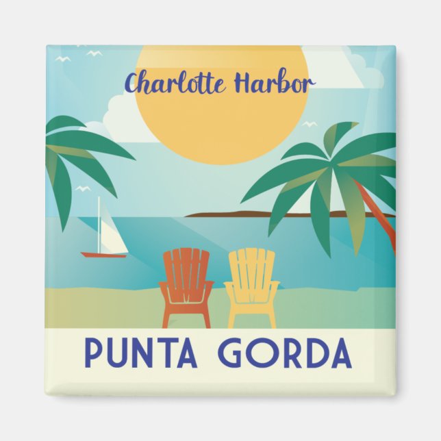 Aimant Illustration de Punta Gorda, Charlotte Harbour Flo (Devant)