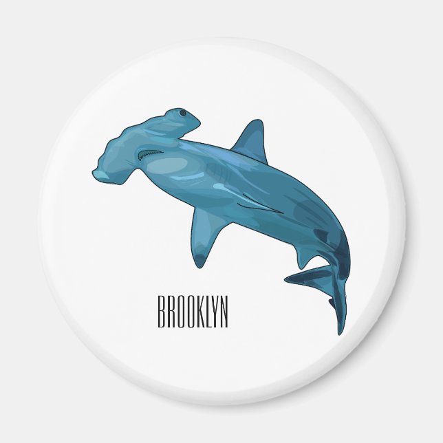 Aimant Illustration de requin marteau (Devant)