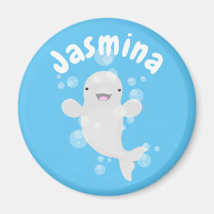 Aimant Illustration de style cartoon de baleine blanche s