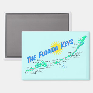 Aimant Illustration de style rétro de la carte Florida Ke