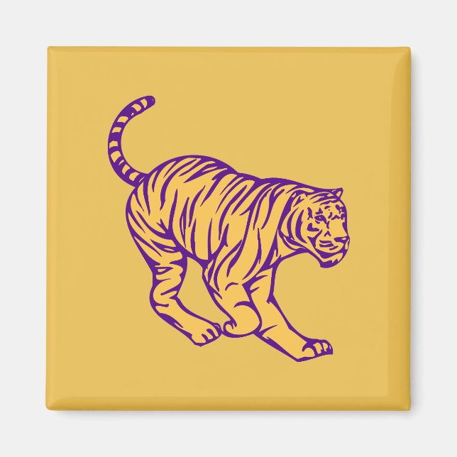 Aimant Illustration de tigre de chat sauvage de bandes vi (Devant)