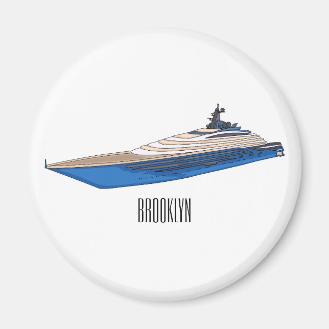 Aimant Illustration de yacht (Devant)