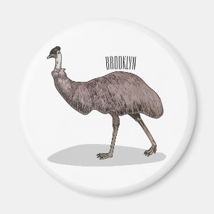 Aimant Illustration d'Emu bird