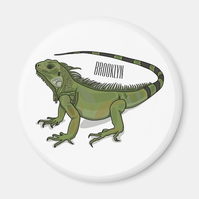 Aimant Illustration d'Iguana (Devant)