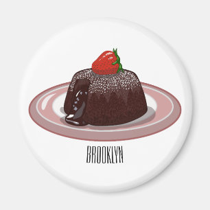 Aimant Illustration du gâteau de lave au chocolat