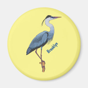 Aimant Illustration du grand héron bleu