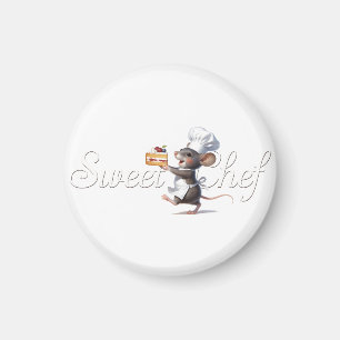 Aimant Illustration du logo de la souris "Sweet Chef"