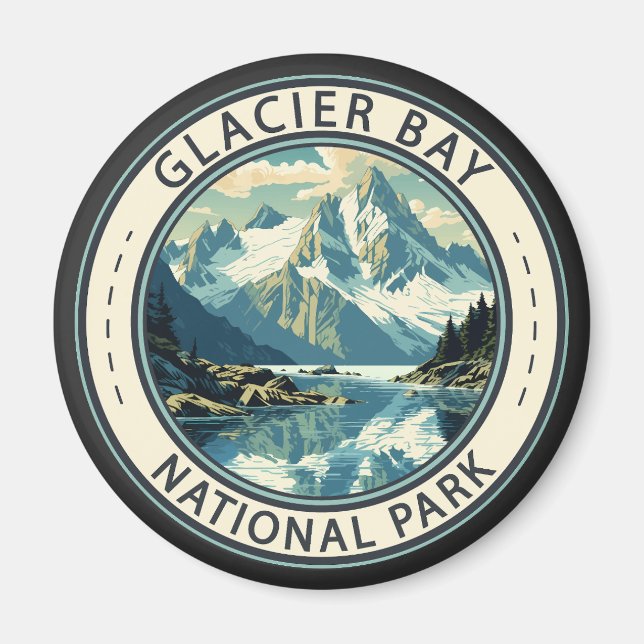 Aimant Illustration du parc national Glacier Bay Travel A (Devant)