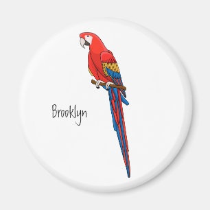 Aimant Illustration du perroquet de macaw Scarlet