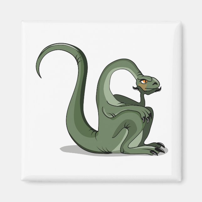 Aimant Illustration D'Un Brontosaurus Caricaturé Qui Pens (Devant)