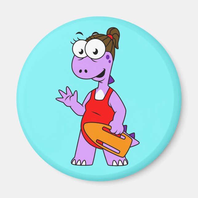Aimant Illustration D'Un Gardien À Vie Tyrannosaurus Rex. (Devant)