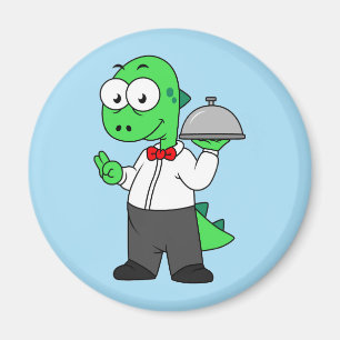 Aimant Illustration D'Un Gardien Alimentaire Tyrannosauru