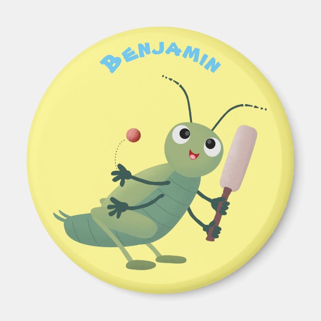 Aimant Illustration d'un insecte du cricket vert mou (Devant)