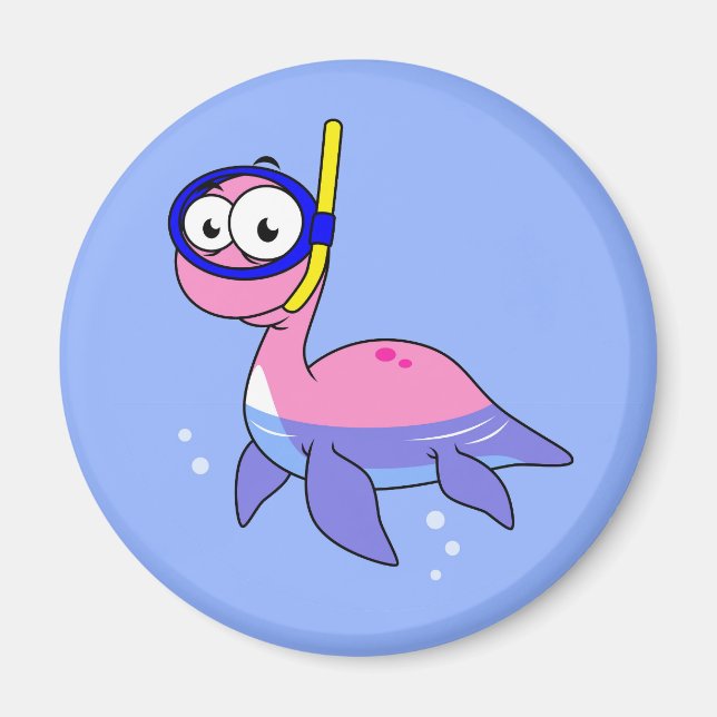 Aimant Illustration D'Un Monstre De Loch Ness De Snorkeli (Devant)