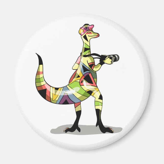 Aimant Illustration D'Un Photographe Iguanodon. (Devant)