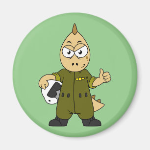 Aimant Illustration D'Un Pilote À Jet Allosaurus.