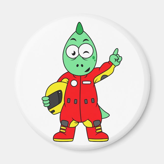 Aimant Illustration D'Un Pilote De Voiture De Course Allo (Devant)