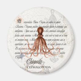 Aimant Illustration et typographie de pieuvre Vintage mar