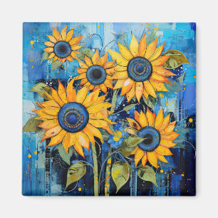 Aimant Illustration Fleur sauvage des fleurs de tournesol