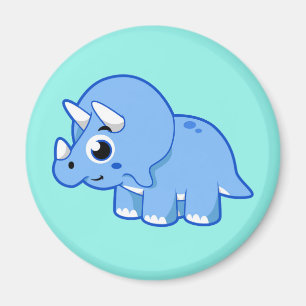 Aimant Illustration Mignonne D'Un Dinosaure Tricératops.