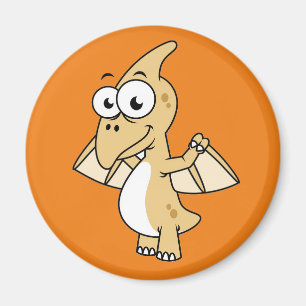 Aimant Illustration Mignonne D'Un Pterodactyl. 2