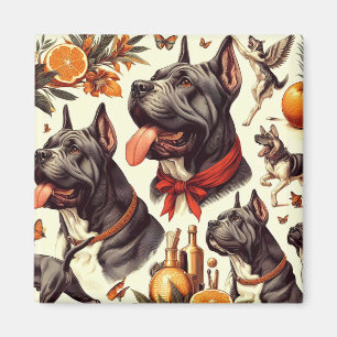 Aimant Illustration vintage Cane Corso