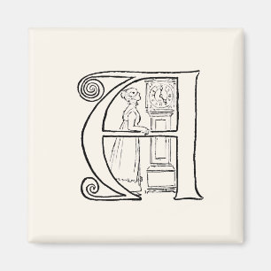 Aimant Illustration vintage de la lettre A
