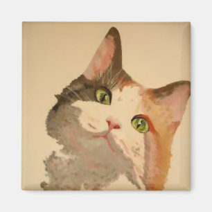 Aimant I'm All Ears : Calico Cat Portrait