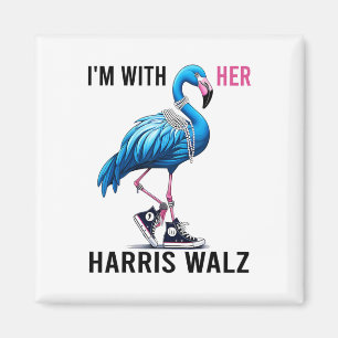 Aimant I'm With Her Harris W Flamant rose Vote Blue