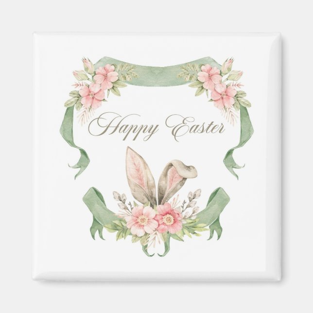 AIMANT ÍMA FELIZ PASCOA COELHO AQUARELA FLORALE (Devant)