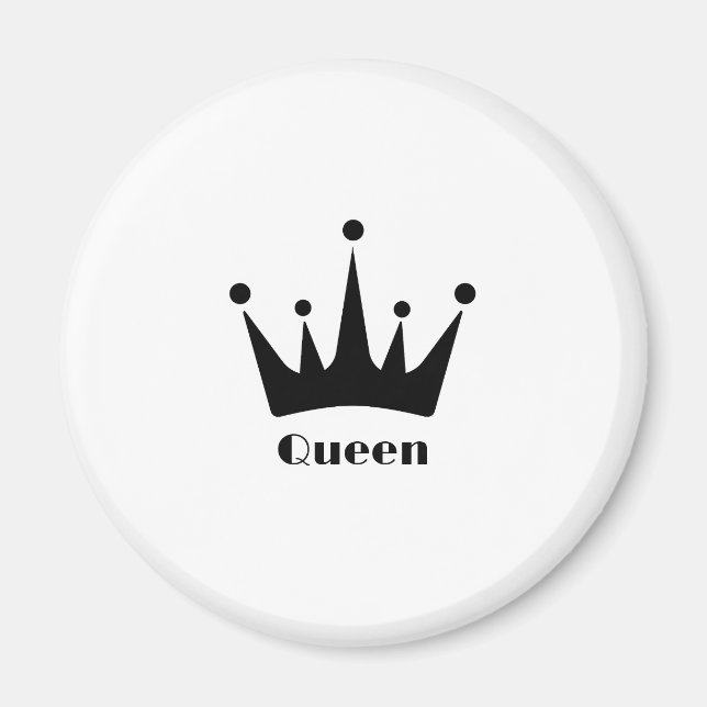 Aimant Image Couronne couleur noire du texte Queen person (Devant)