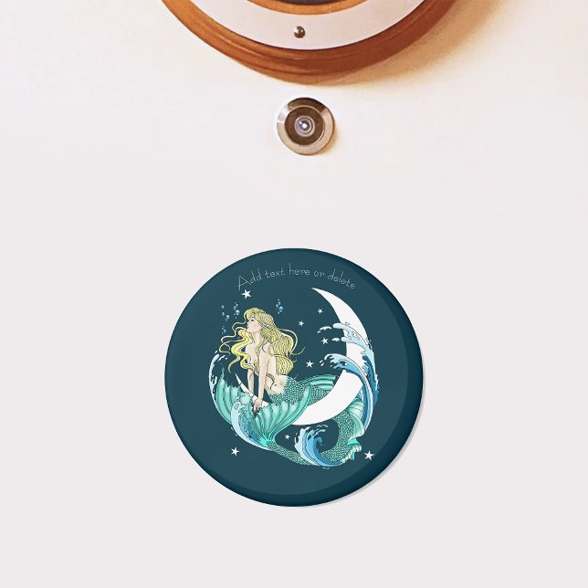 Aimant Imaginaire Art déco de la lune de sirène de Blonde (Créateur téléchargé)