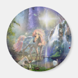 Aimant imaginaire mère licorne et bébé