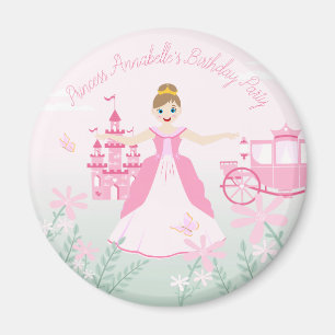 Aimant Imaginaire rose princesse fête d'anniversaire