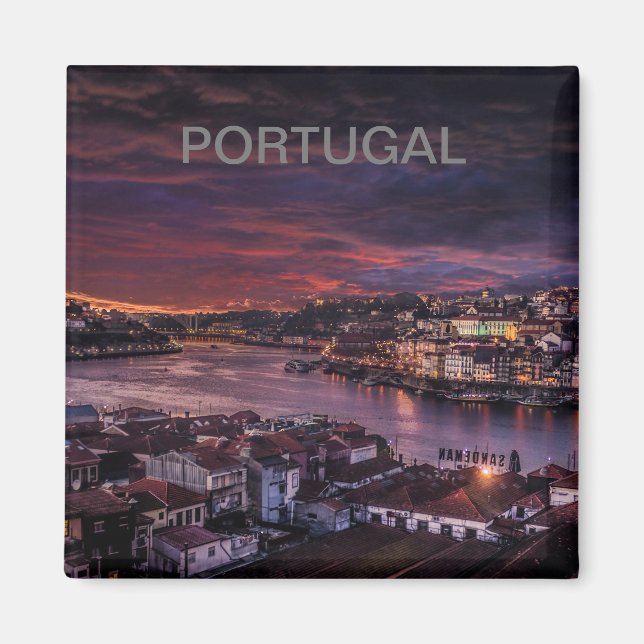 Aimant imán de la ciudad de porto en Portugal (Devant)