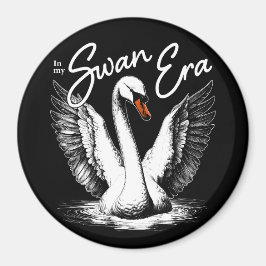 Aimant Impression blanche vintage de l'ère du cygne